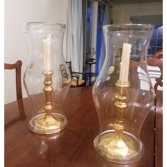 Williamsburg Hand Blown Hurricane Candle Globes a Pair Chairish