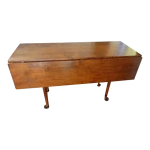 Late 19th Century Antique Queen Anne Drop Leaf Rectangular Dining Table