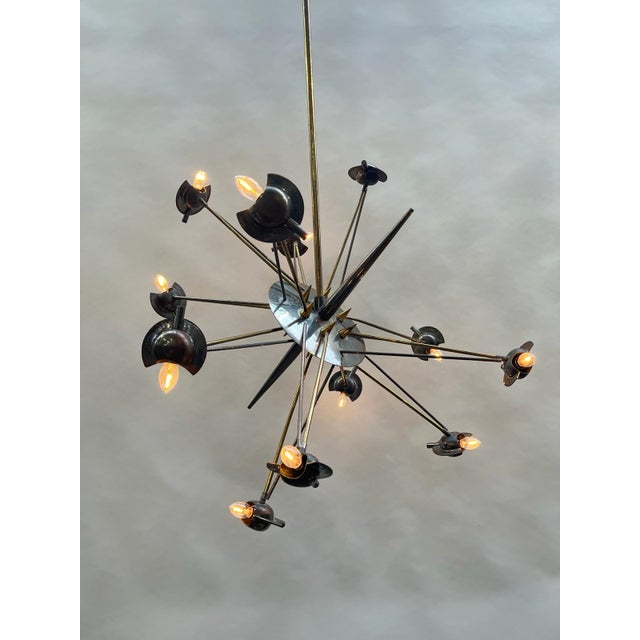 Mid-Century Modern Brass Sputnik Lamp, 1950s For Sale - Image 3 of 13