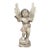 Vintage Hand Carved Wooden Standing Angel With Glass Eyes Sculpture For Sale