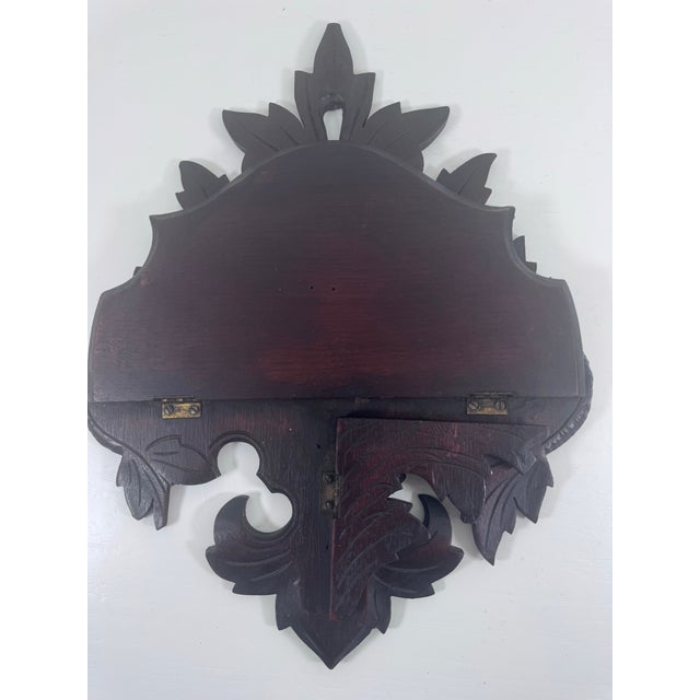 Early 20th Century Ornate Carved Wood Folding Wall Shelf, Victorian Revival Style For Sale - Image 4 of 7