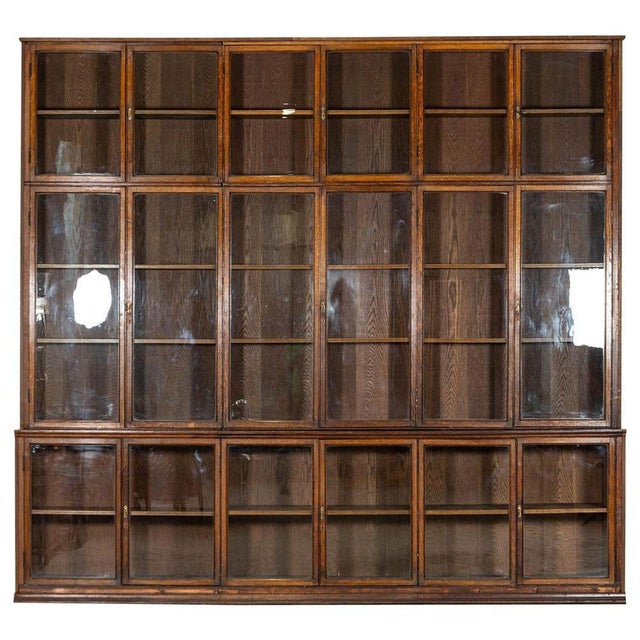 Oak Glazed Haberdashery Bookcase Cabinet, 1890 For Sale - Image 15 of 15
