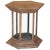 Vintage Teak Wood and Glass Display Hexagon Side Table For Sale - Image 4 of 4