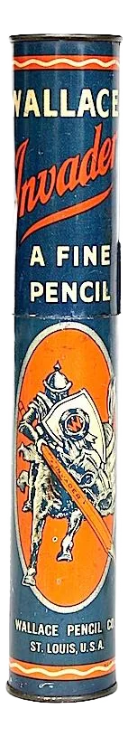 Decorative Tin Box Cylinder With Charging Medieval Knight
