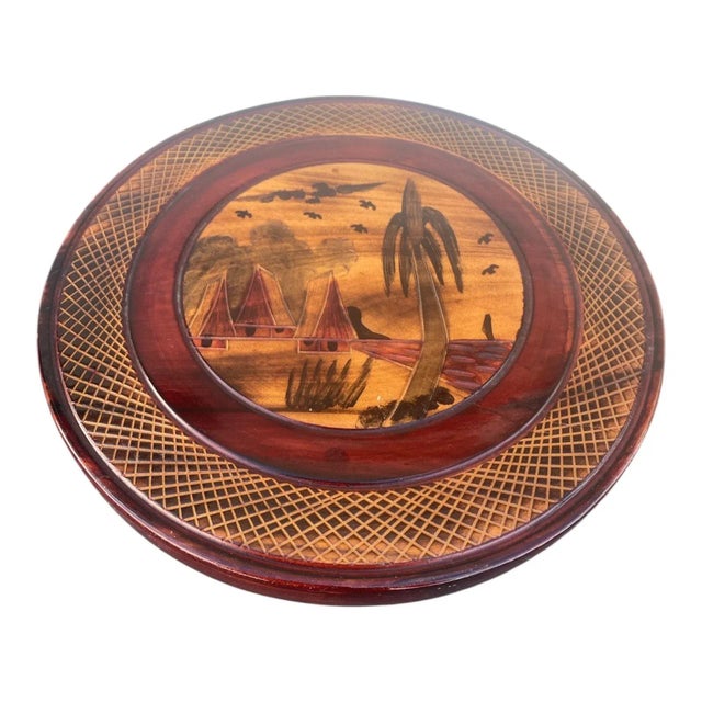 Vintage Hand Carved Wood Pedestal Stand Fiji Island Art Small Accent Table Decor For Sale In Philadelphia - Image 6 of 15