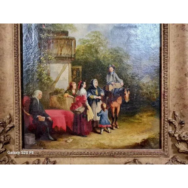Bouchier, Lively Bourgeois Scene, Oil on Panel, Framed For Sale - Image 4 of 9