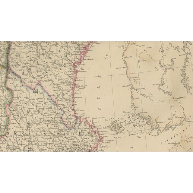 Antique Map of Sweden and Norway, 1860 For Sale - Image 6 of 10