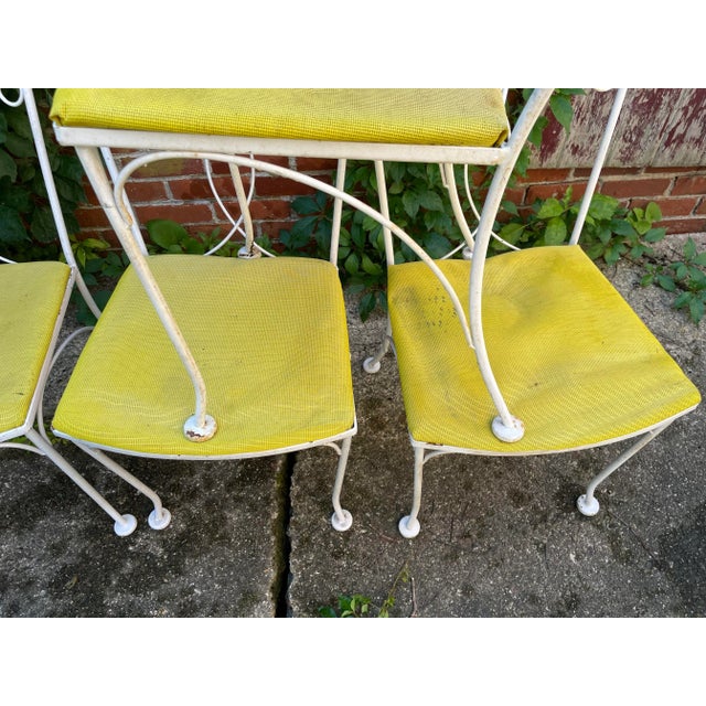 Vintage Wrought Iron Outdoor Patio Chairs Set of 6 Chairish