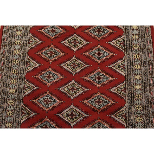 2020s Bokhara Jaldar Rug 4’1” X 6’2” Red Wool Tribal Hand-Knotted Oriental Carpet For Sale - Image 5 of 12