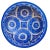 Handcrafted and glazed ceramic plate with an elaborate hand-painted Moorish pattern in blue and white. Made in Fez,...