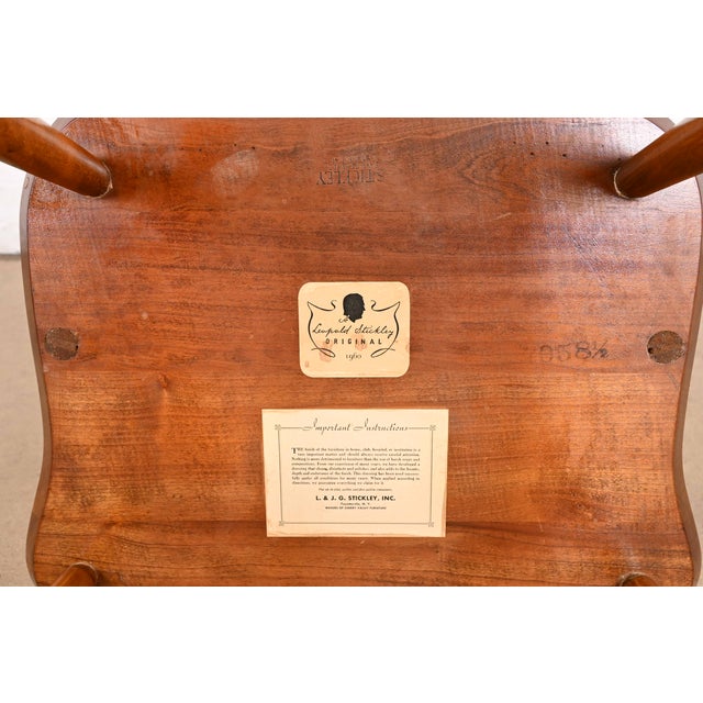 Stickley Solid Cherry Wood Spindle Back Windsor Armchair, 1960 For Sale - Image 9 of 10