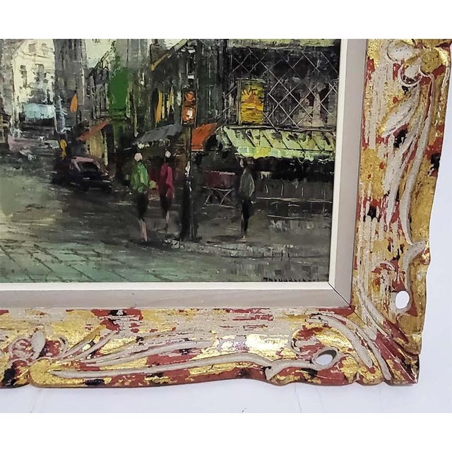 Mid-Century Impressionist Paris Street Scene Oil Painting by Theodorus Van Oorschot – Framed For Sale In Las Vegas - Image 6 of 10