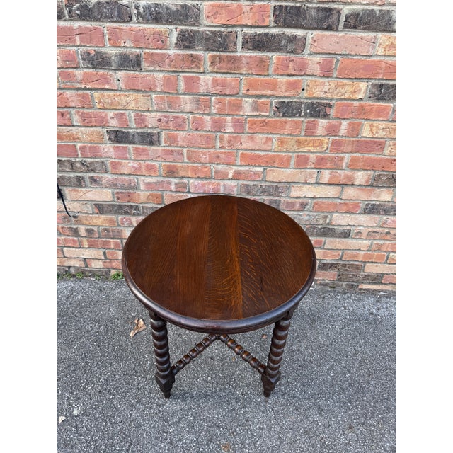 Late 19th Century Antique English Bobbin Twist Side Table For Sale - Image 5 of 10