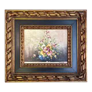 1970’s Original Impressionist Floral Still Life Painting For Sale