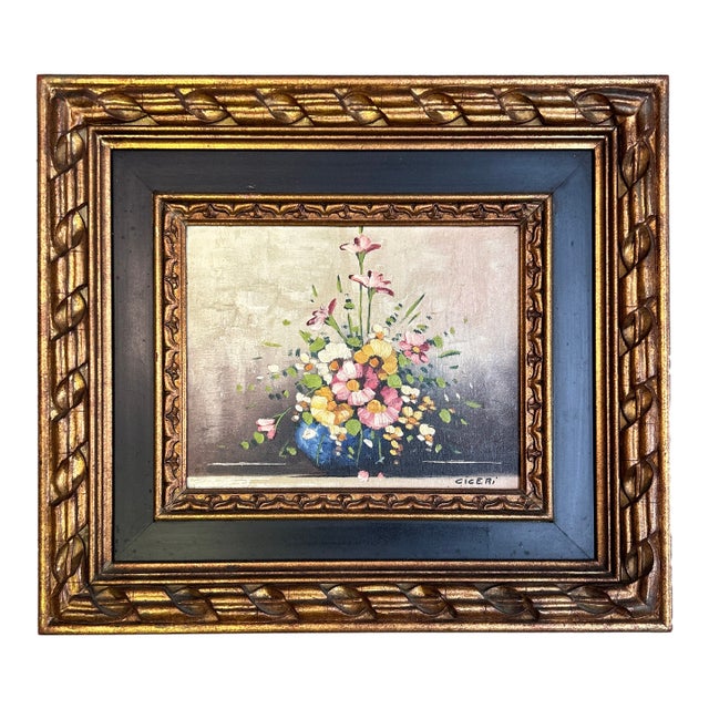 1970’s Original Impressionist Floral Still Life Painting For Sale