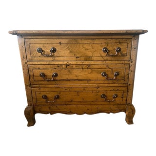 Rustic Three Drawer Bedroom Nightstand For Sale