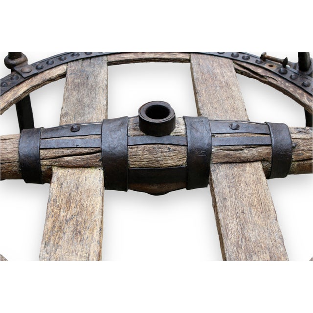 Antique Spanish Wheel Coffee Table For Sale - Image 6 of 14