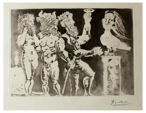 Pablo Picasso, Personnages Masqués et Femme Oiseau, Etching, 1934