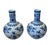 Chinoiserie Pair of Vintage Blue & White Porcelain Globular Vases Chinoiserie Pomegranate & Floral Bott For Sale - Image 3 of 12