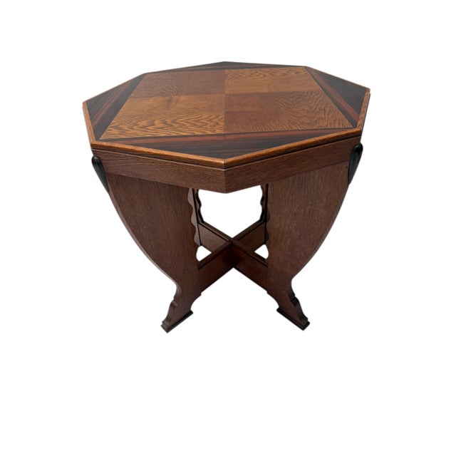 Art Deco Amsterdamse School Coffee Table in Oak, 1920s For Sale - Image 11 of 14