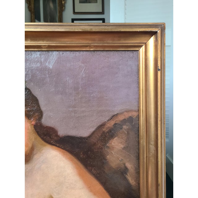 Antique Mythological Oil Painting Portrait of a Goddess For Sale - Image 11 of 14