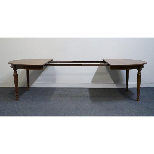English Drexel Furniture Bishopgate Collection Solid Walnut English Tudor Style 104" Oval Dining Table 160-336 For Sale - Image 3 of 10