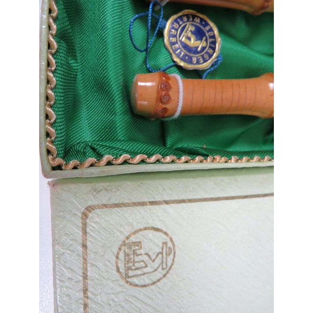 Mid-Century German Bamboo and Stainless Steel Salad Serving Set from Solingen, 1960s For Sale - Image 10 of 11