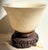 Asian Antique Chinese Qing Carved Faux Mutton Fat White Jade Bowl W/Stand Read On For Sale - Image 3 of 9
