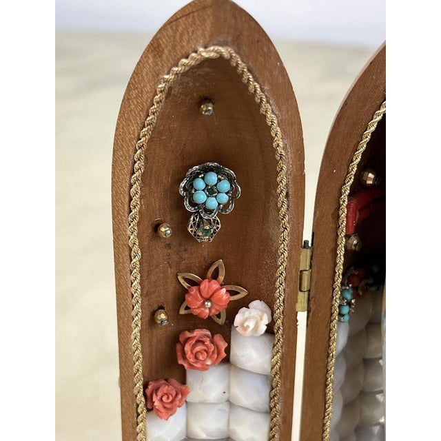 Statuette of the Madonna with 18K Gold and Precious Stones, Italy, 1981 For Sale - Image 8 of 14