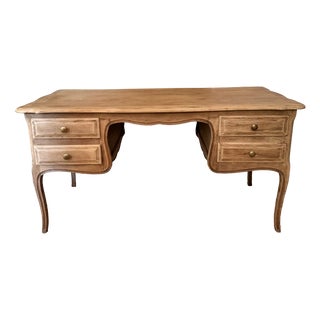 Louis XV Country Chic Oak Ministers Desk, 1970s For Sale