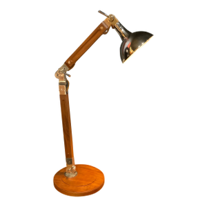 David Linley Metal and Wood Desk Lamp