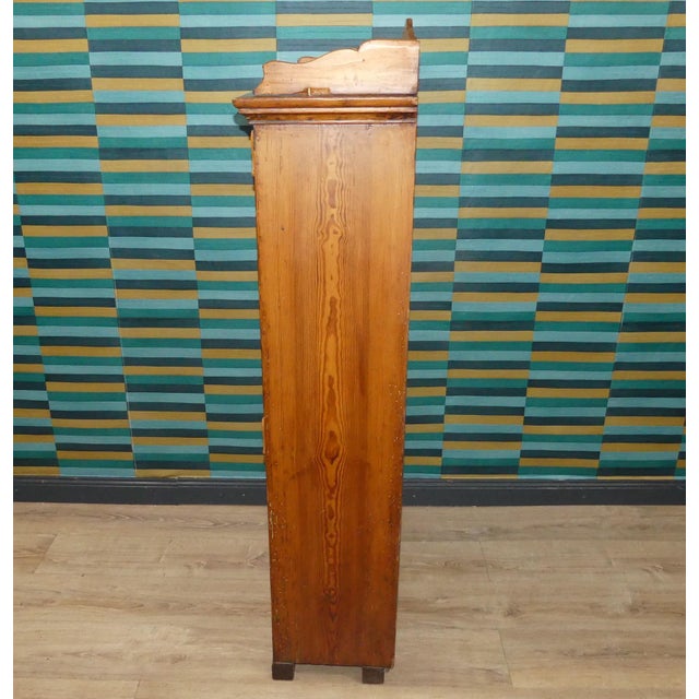 Tall Antique Biedermeier Wooden Pantry Cupboard For Sale - Image 10 of 18
