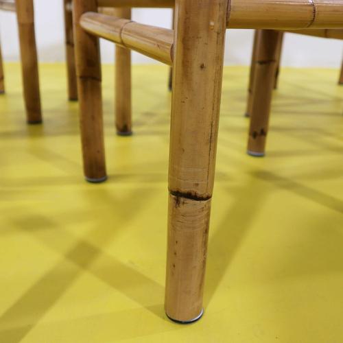 Bamboo Chairs with Woven Straw Seats, Set of 6 For Sale - Image 6 of 9