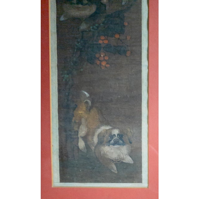 19th Century or Earlier Chinese Silk Scroll Painting With Pekingese Dogs For Sale In New York - Image 6 of 10