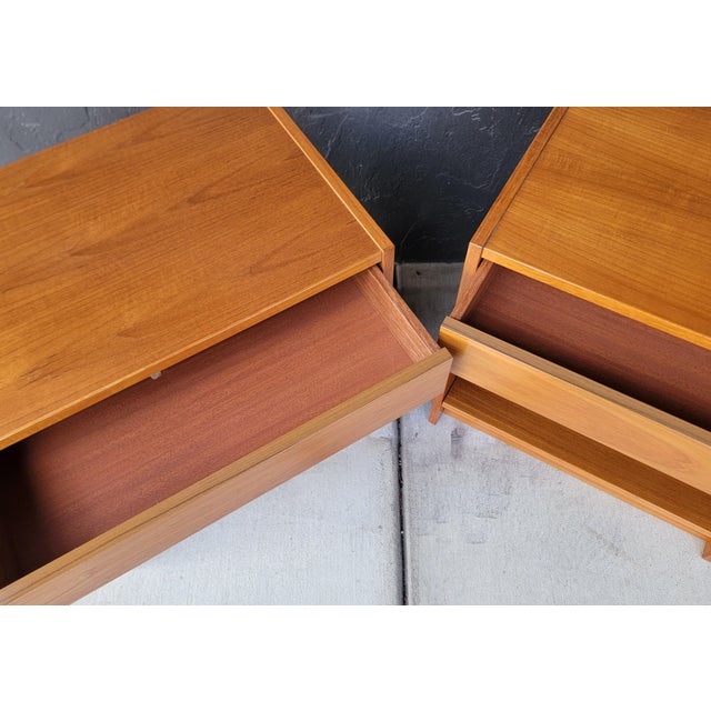 Teak Danish Modern Night Stands - A Pair For Sale - Image 4 of 14