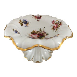 Late 19th Century Old Paris Hand Painted Floral Footed Compote For Sale