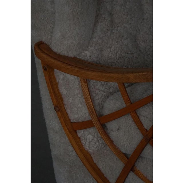 Swedish Modern Lounge Chairs in Shearling Lambswool & Elm, 1940s, Set of 2 For Sale - Image 16 of 18