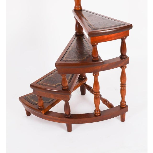 Vintage Mahogany Spiral Library Steps, 1980s For Sale - Image 4 of 11