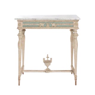 Swedish Empire Neoclassical Console With Marble Top For Sale