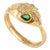 Statement Diamond and Natural Emerald Snake Head Ring Size 6 For Sale