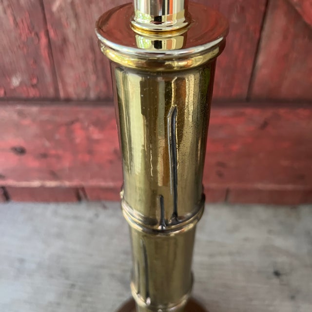 Vintage Brass Table Lamp With Bamboo Design 21" For Sale - Image 13 of 15