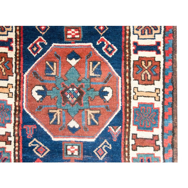 1900 - 1909 Early 20th Century Persian Kuba Runner For Sale - Image 5 of 16