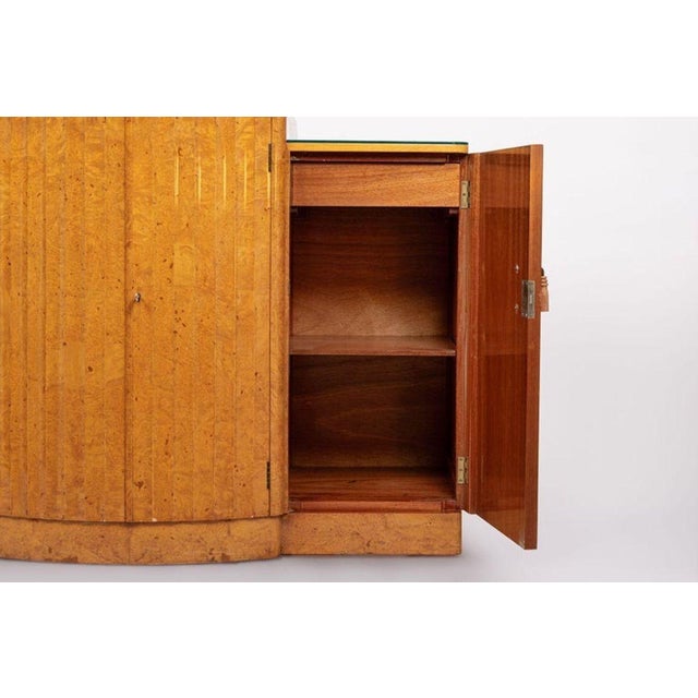 Brown Exceptional Antique Art Deco Maple Wood Bar Cabinet or Sideboard 1930s For Sale - Image 8 of 12