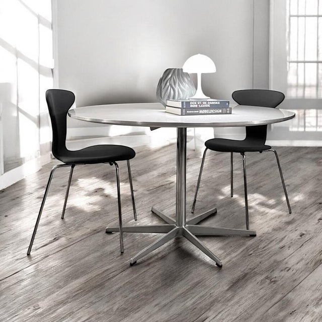 Super-circular™ dining table by fritz hansen | model a825 | denmark, c. 1988 architectural danish modernism with iconic...