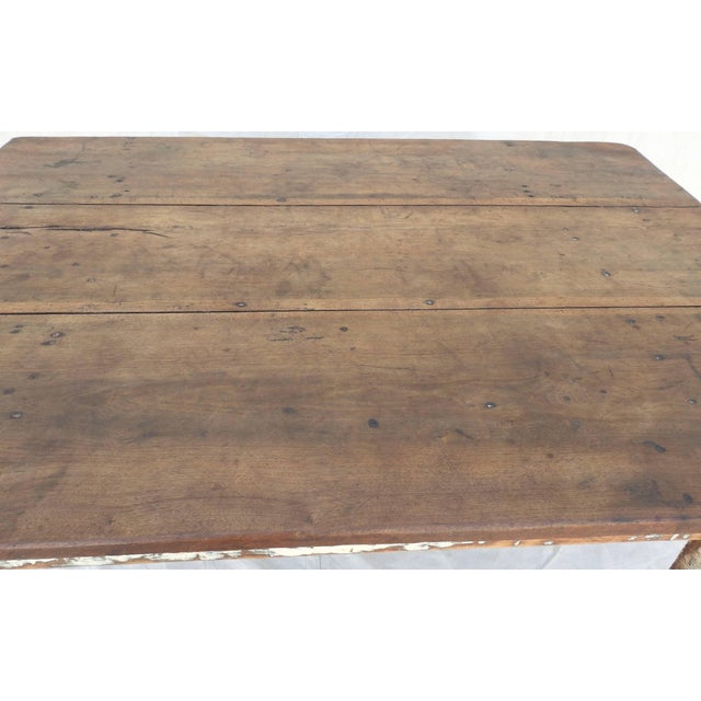 Rustic Early 20th Century Primitive Walnut Farm Table For Sale - Image 3 of 13