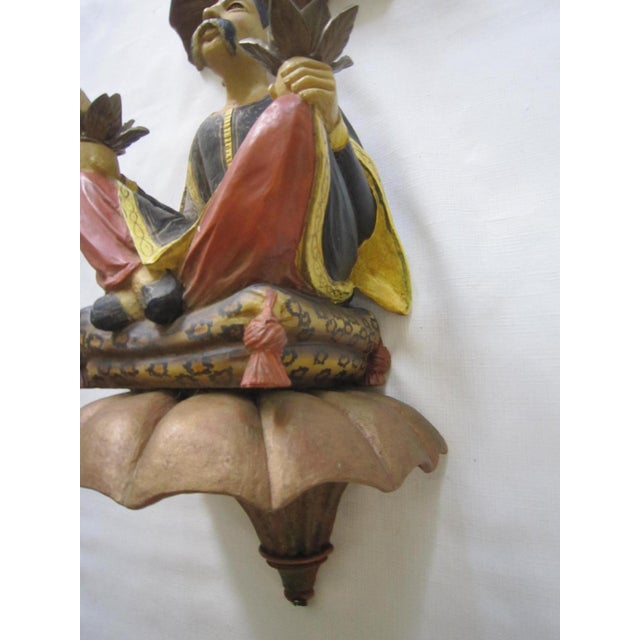 1960s Chinoiserie Chalkware Wall Bracket For Sale - Image 5 of 6