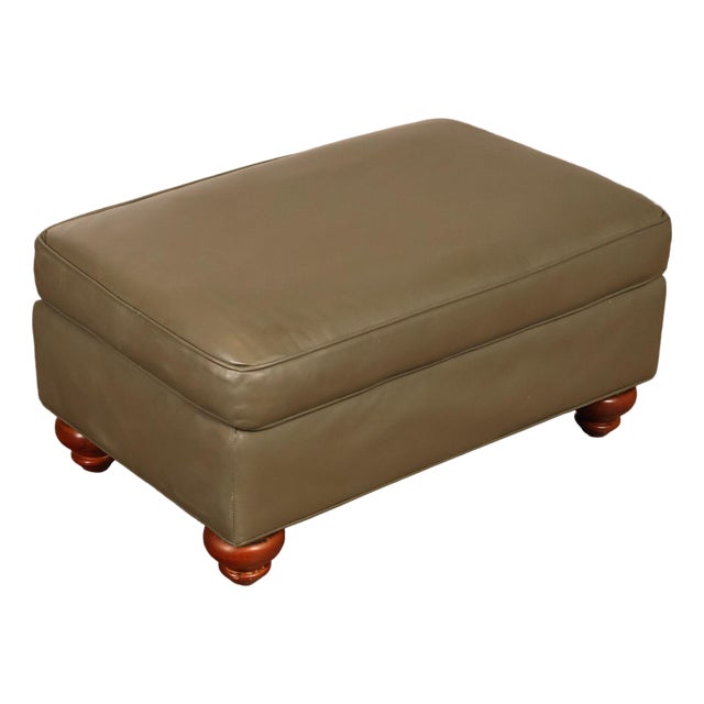 Ethan Allen Traditional Leather Ottoman For Sale