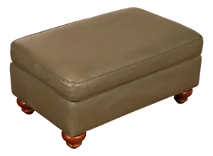 Ethan Allen Traditional Leather Ottoman