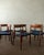 A vintage set of 6 model 77 dining chairs in teak and blue woven cord, designed by niels otto møller for j.l. Møllers...