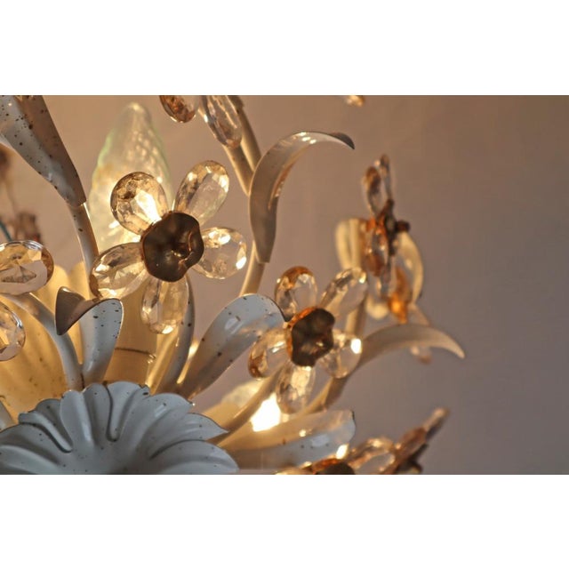 Hollywood Regency White Flower Ceiling Lamp, 1970s For Sale - Image 14 of 15